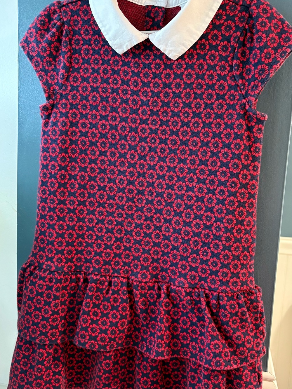 Janie and Jack Floral Drop Waist Jacquard Dress - Girls Size 7